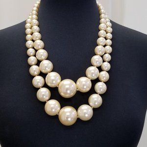 Vintage 1980s 2-Strand Gumball Pearl Necklace
